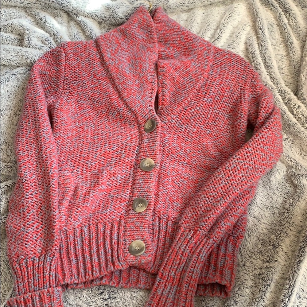 AE cow neck button down sweater!